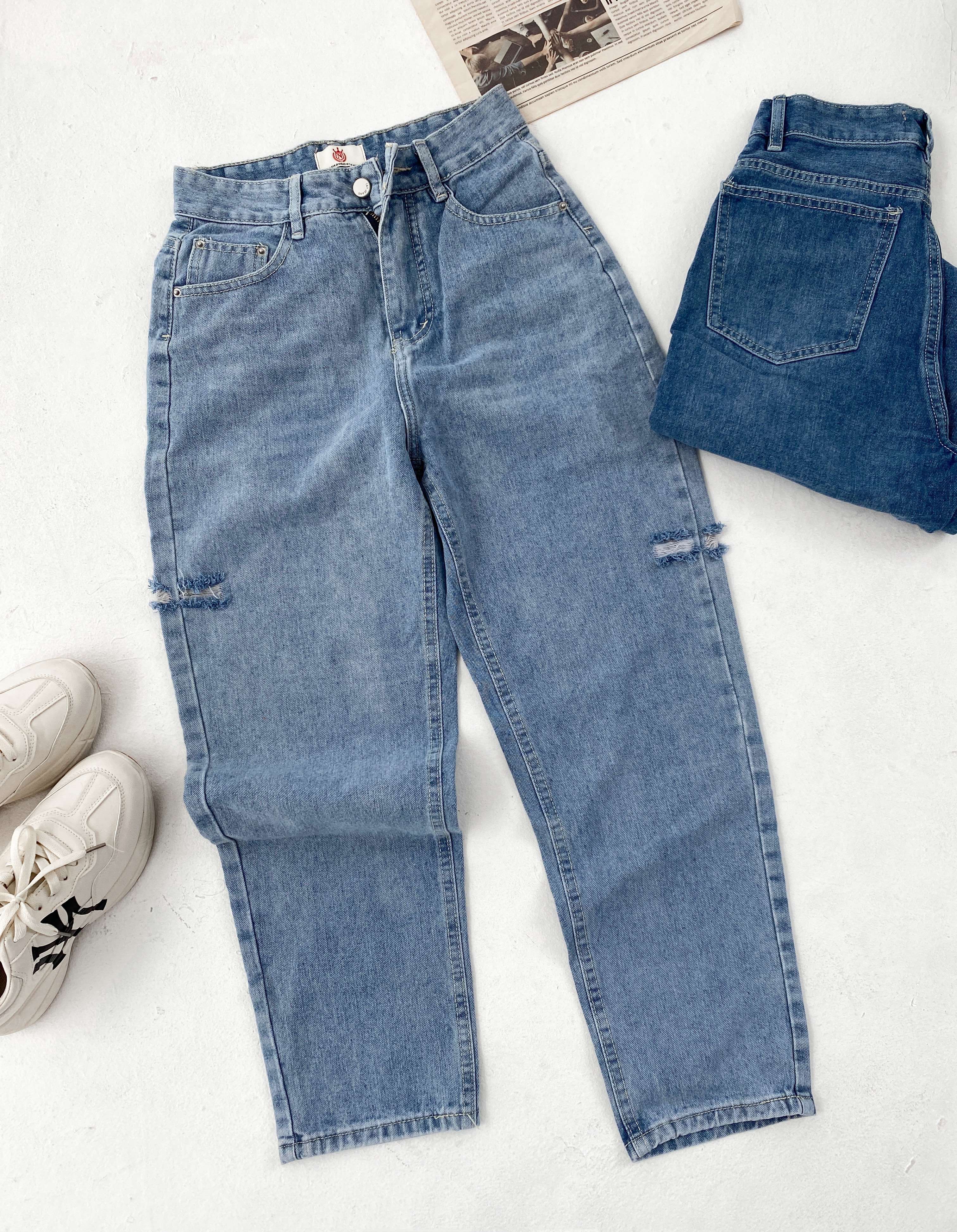 Quần Jean Baggy Nữ Lưng Cao VM STYLE QJB00012 Thiết Kế Rách Bên Lua Tua N112 Nổi Bật, Tôn Dáng Phù Hợp Đi Học, Đi Chơi