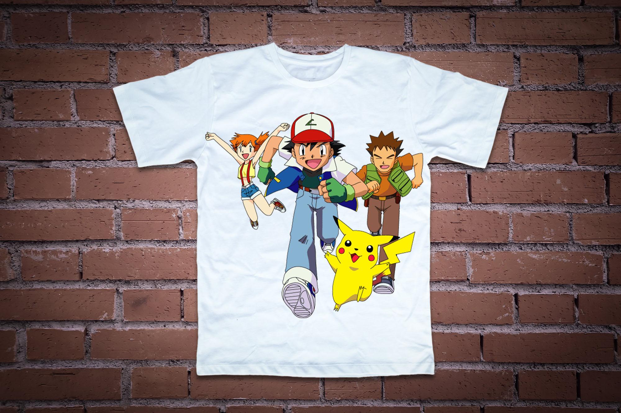 Áo thun in hình pikachu chạy đua