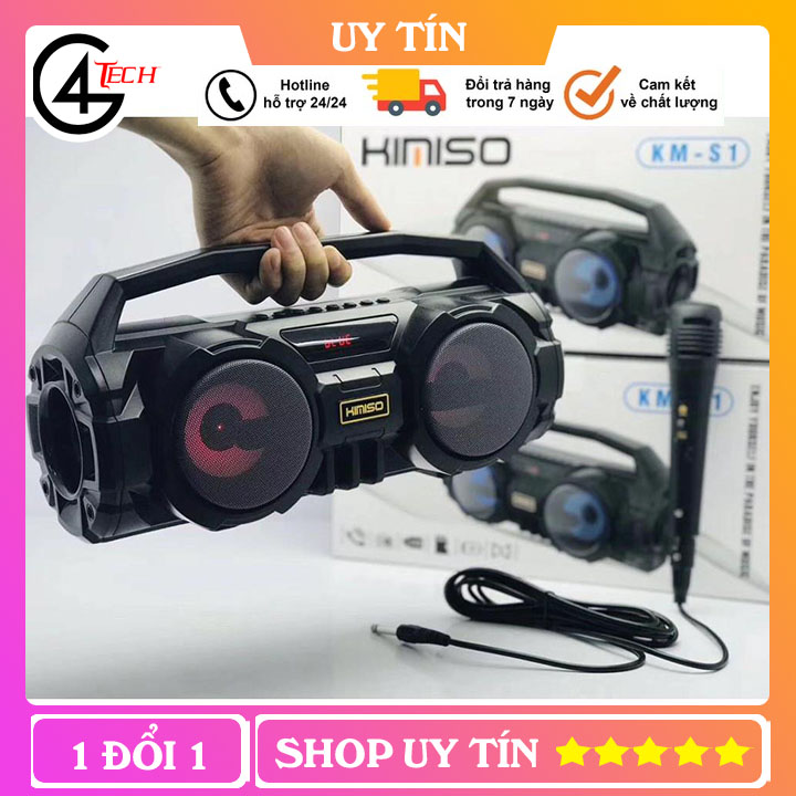 Loa bluetooth Loa bluetooth mini Loa vi tính Loa karaoke Loa kimiso s1 TẶNG kèm mic hát bảo hành 6 tháng 1 đổi 1 trong 7 ngày Loa bluetooth karaoke TVL789