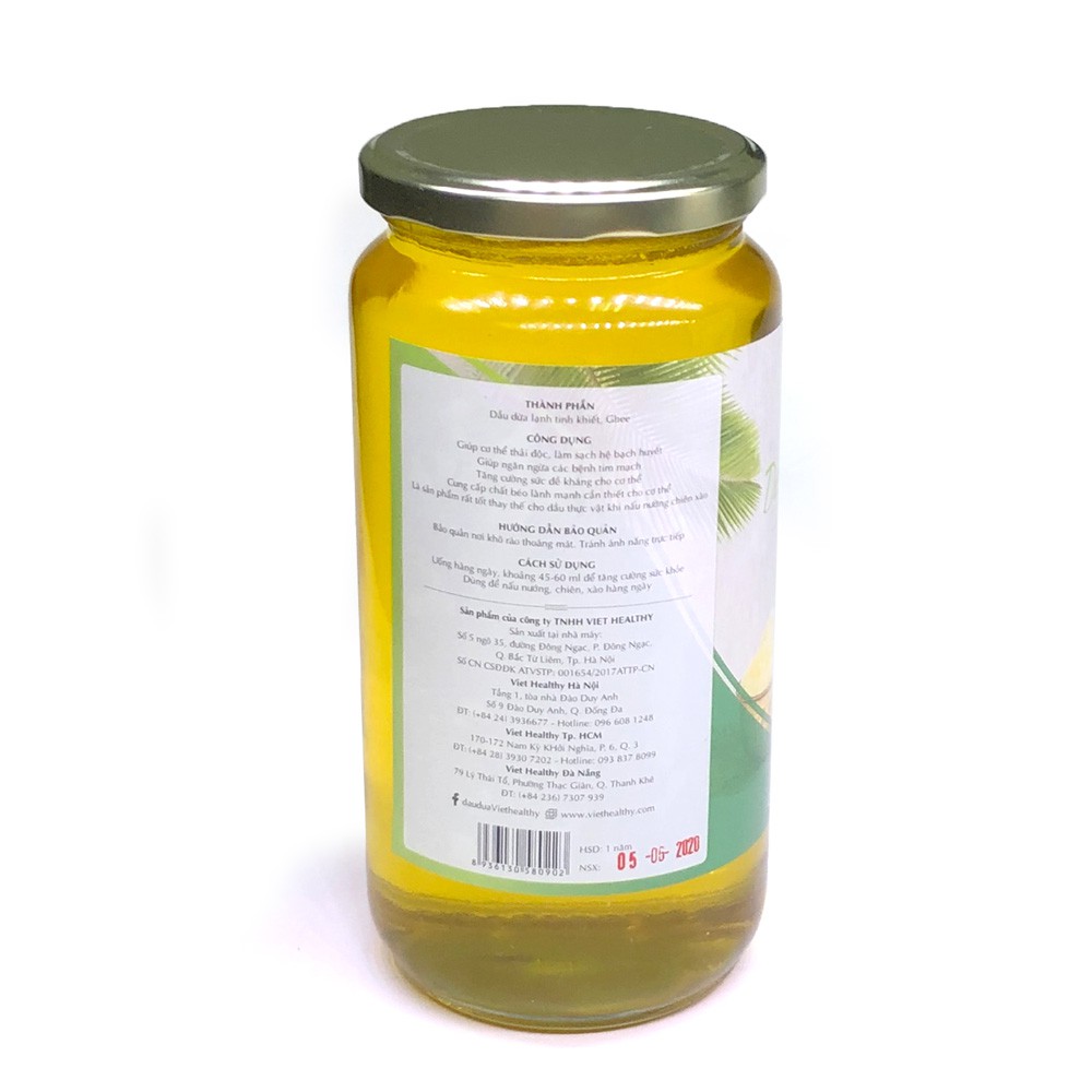 Dầu dừa Ghee 1 lít VietHealthy