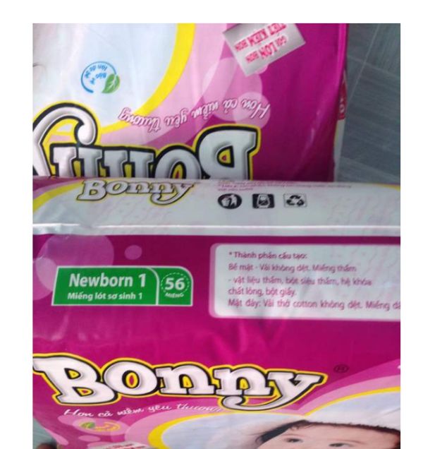 Miếng lót BONNY Newbom1  56 miếng dùng cho trẻ sơ sinh