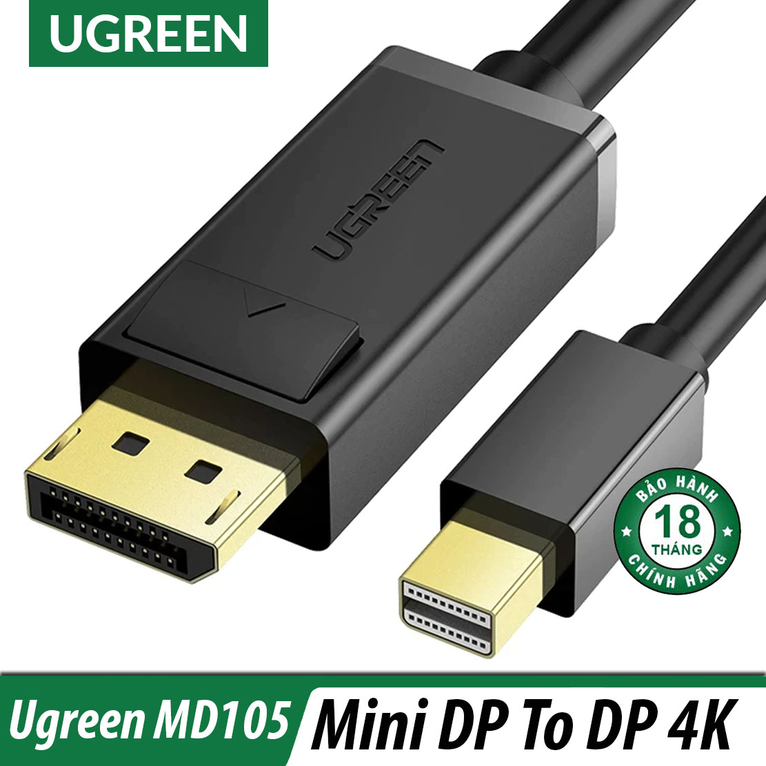 [HCM]Cáp Mini DisplayPort ra DisplayPort 4K@60Hz Cao Cấp UGREEN MD105