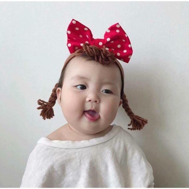 Băng đô tóc giả, turban cho bé BD51 Mimo Baby