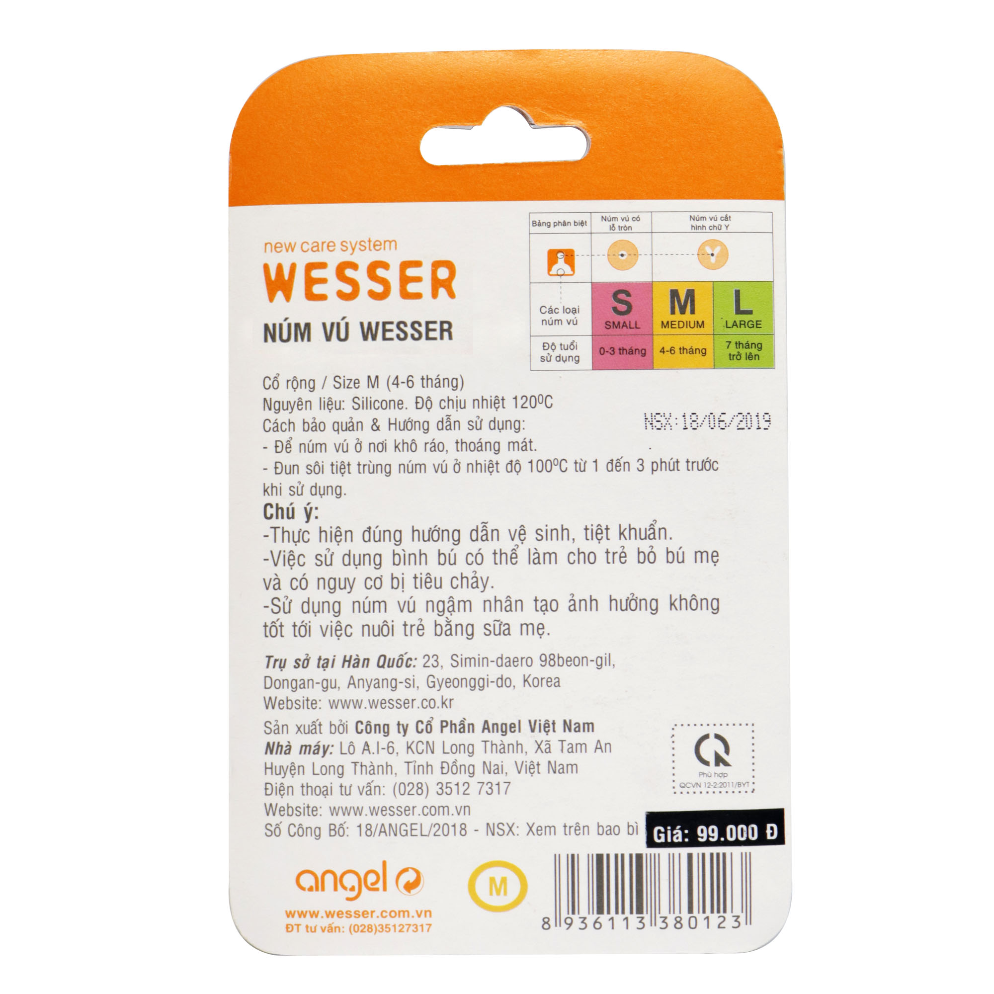 Núm Vú Wesser Cổ Rộng Size M