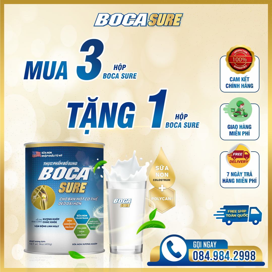 Mua 3 sữa TẶNG1 BOCA SURE hỗ trợ xương khớp ALIFACO Sữa Non sữa non nhập
