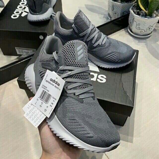 Giày Thể Thao Sneaker Nam Nữ Alphabounce Beyond 2018 Grey White Xám đế Trắng Clever Man Store