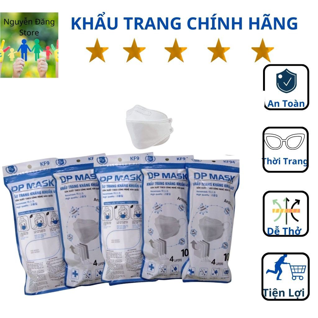 Túi 10 chiếc khẩu trang y tế KF94 DP mask