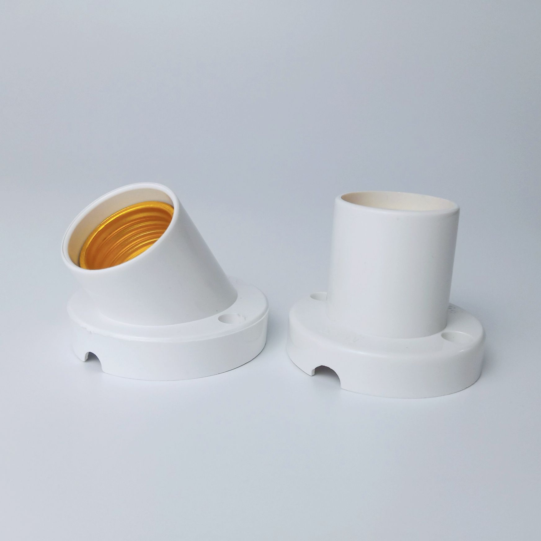 Eyeless lamp mount ốp wall ceiling E27 angling 45 Độ or square straight 90 Độ tail spin fi 27mm