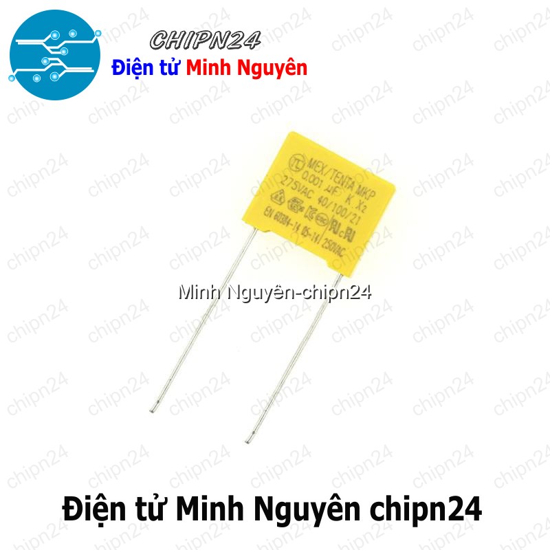 [5 con] (F238) Tụ hộp 102 275VAC 10mm (0.001uF MEX/TENDA MKP K X2 40/100/21) - HH005319