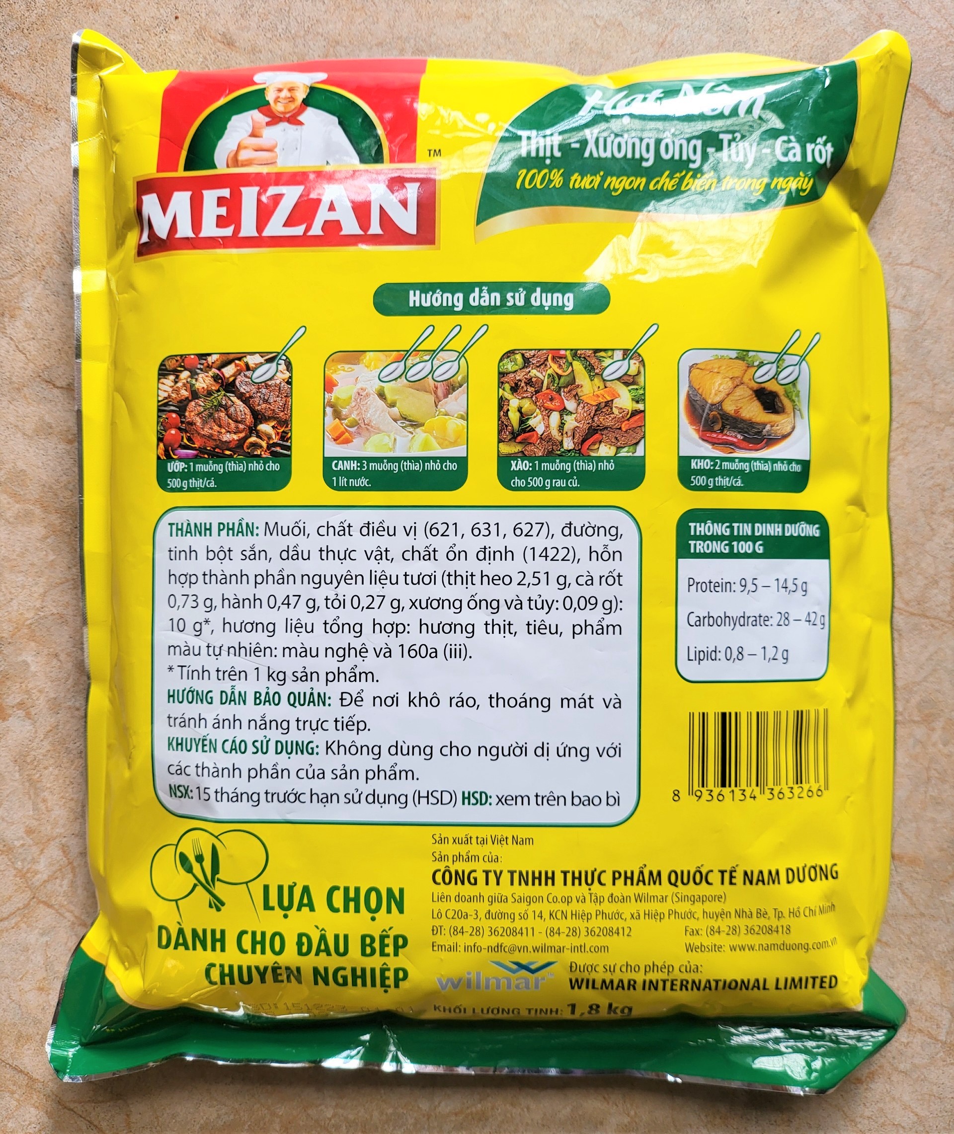 [GÓI LỚN 1.8 Kg] HẠT NÊM VỊ HEO [VN] MEIZAN Pork Seasoning
