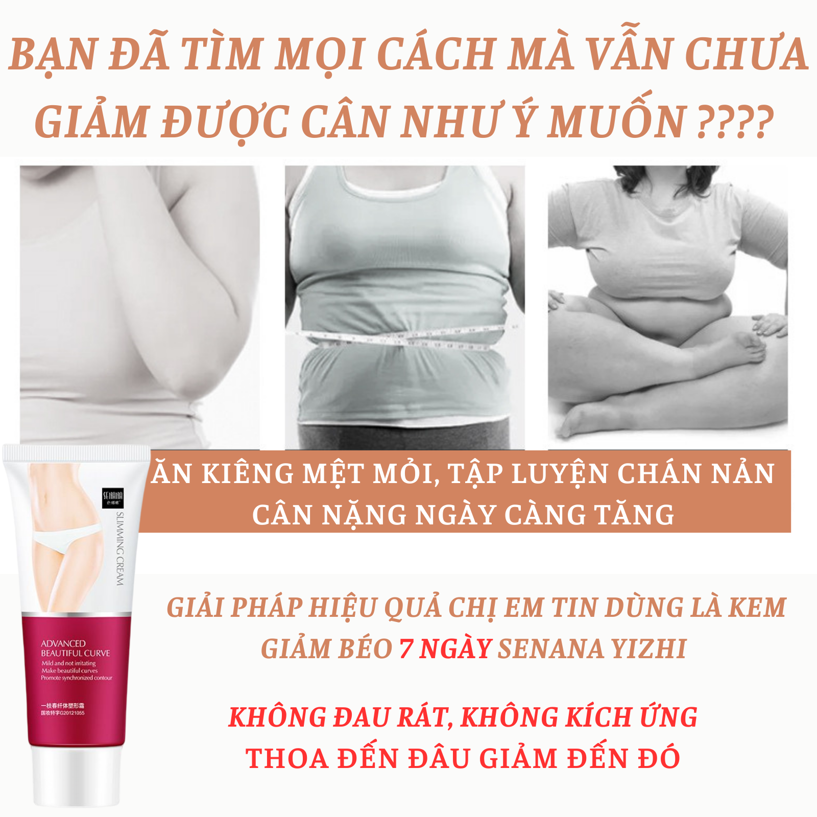 (CHÍNH HÃNG) Kem giảm cân Đốt cháy mỡ thừa Kem đốt cháy chất béo 60g