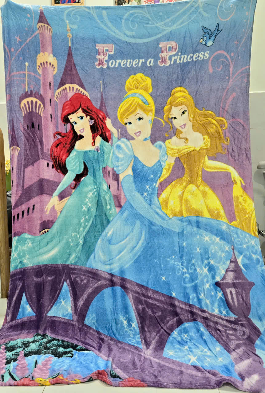 Video.Mền lông Disney hoạt hình Côbg Chúa Princess siêu xinh mềm mịn