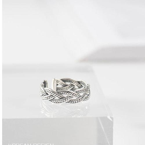 Nhẫn Bạc Thái Lan Sợi Tết Đan Xen Nam Nữ, Nhẫn Bạc Thái Phong Cách Siêu Ngầu - N1686 - Bảo Ngọc Jewelry