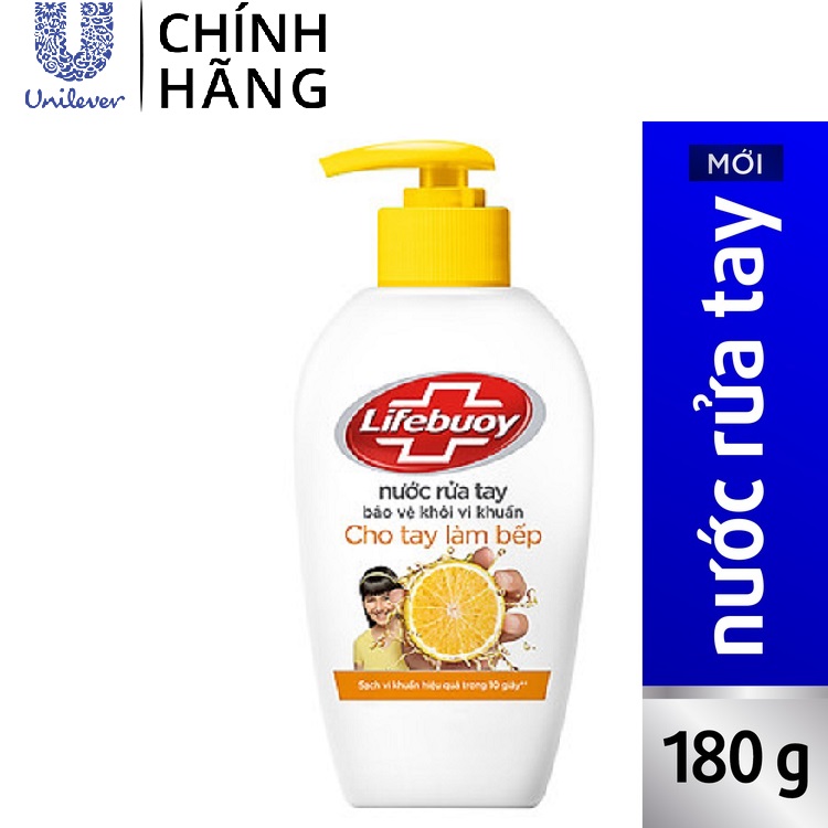 Nước rửa tay Lifebuoy chai 180g(5 màu lựa chọn)