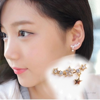[HCM]Khuyên Tai 4 Sao Vành  Zircon  Lấp Lánh Lung Linh KTVANH4SAO02