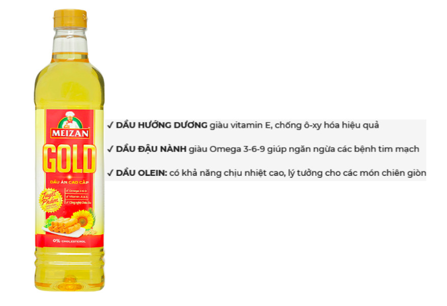 Dầu ăn cao cấp Meizan Gold chai 1 Lít