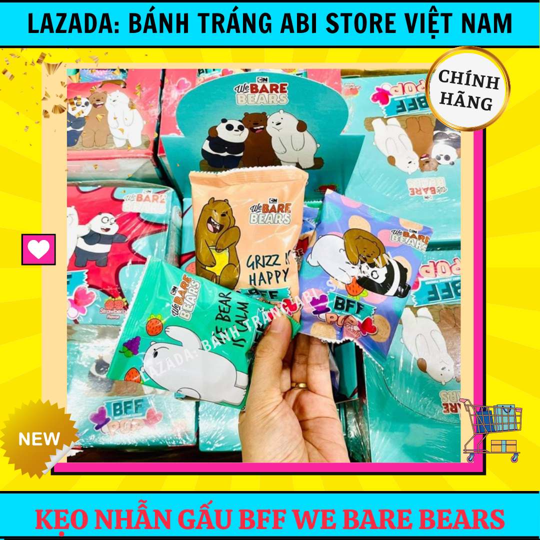Kẹo Nhẫn Gấu BFF Pop We Bare Bears 3 con gấu 10g