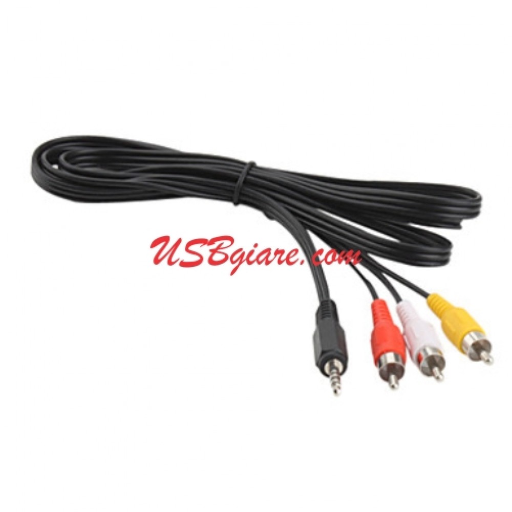 Cáp av 3.5mm ra 3 đầu bông sen - video audio-l audio-r 1,5m