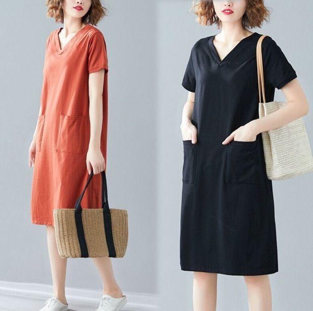 Đầm suông có túi siêu xinh