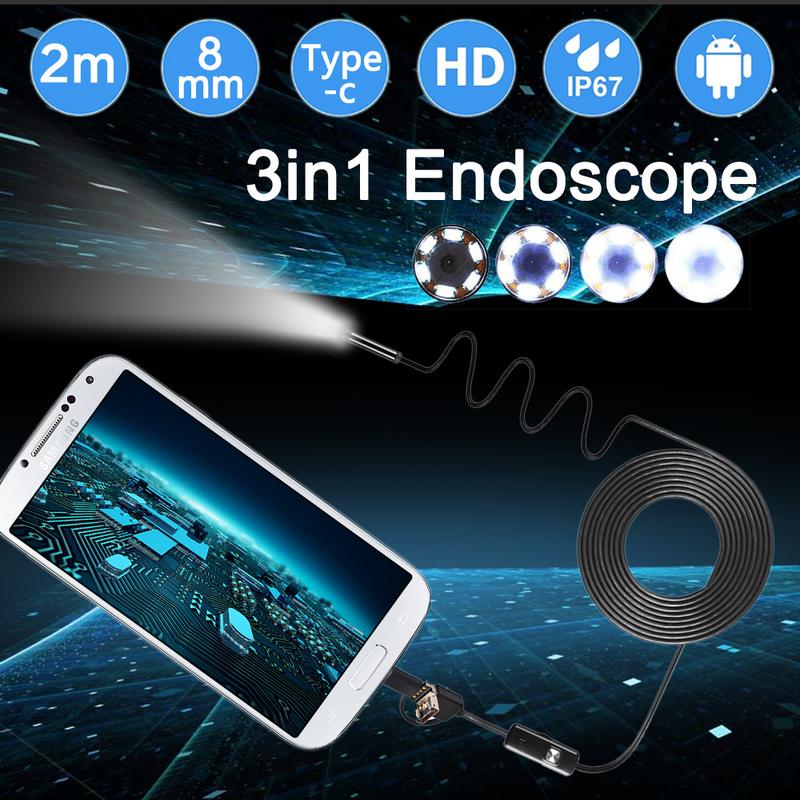 Camera 3in1 Endoscope đường kính 5.5mm dài 1m độ nét cao
