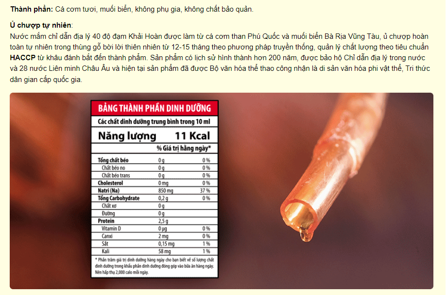 Cal 5 lít nước mắm Khải Hoàn 40 độ đạm