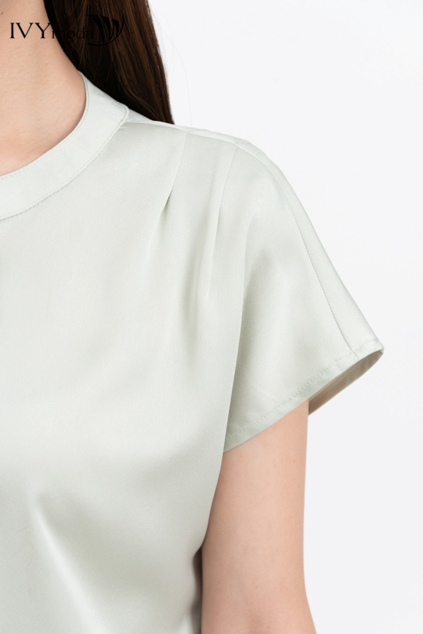 Áo lụa cổ tàu trụ IVY moda MS 16M8301