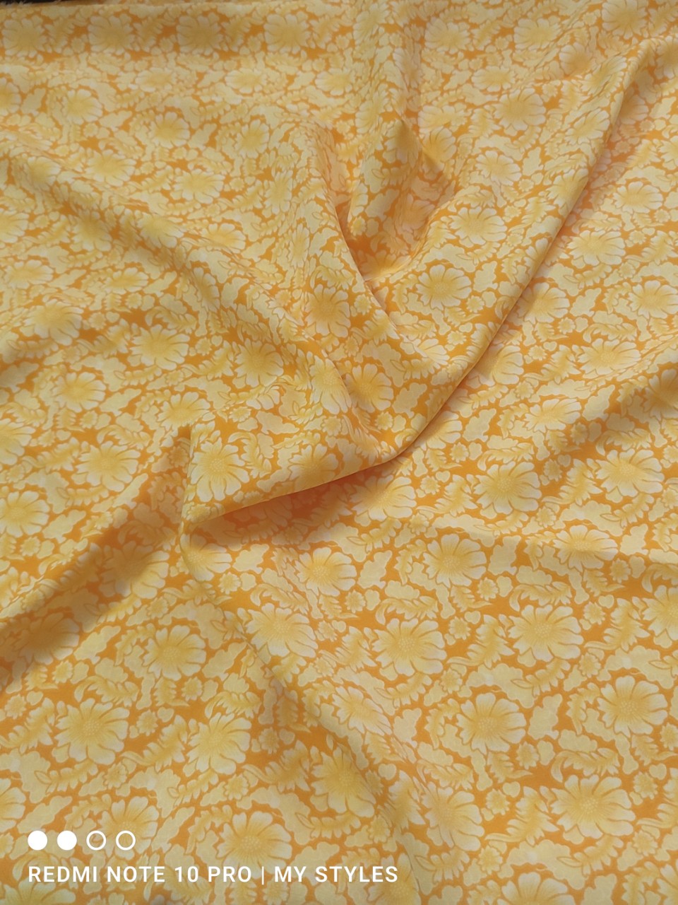 2m vải lụa lạnh, in hoa văn cỡ vừa giả gấm - lụa Mango chính phẩm