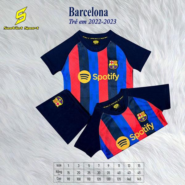 [HCM]Đồ Thể Thao Đá Bóng Barca Nhí Sân Nhà – Đồ đá banh trẻ em Mới 2022