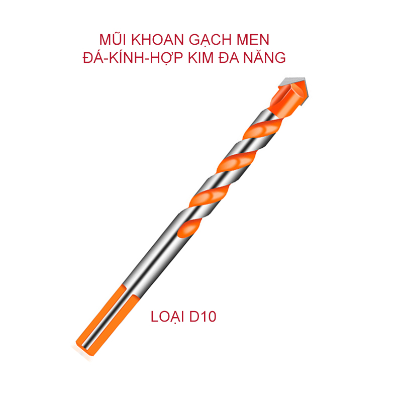 Mũi khoan gạch men, đá, bê tông, kính, nhôm, tấm sắt, gỗ đa năng ( chuôi tam giác)
