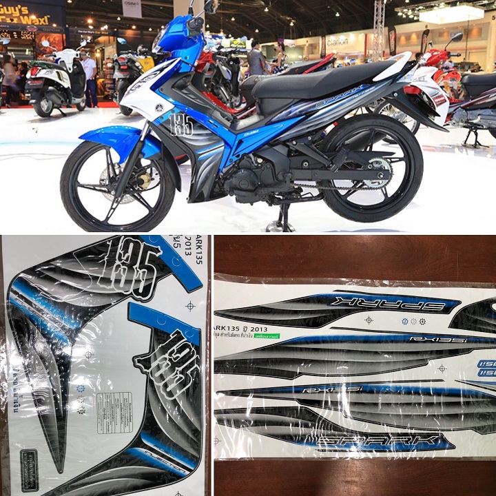 [HCM]Tem spark 135i dành cho exciter 2010- Xanh dương đen