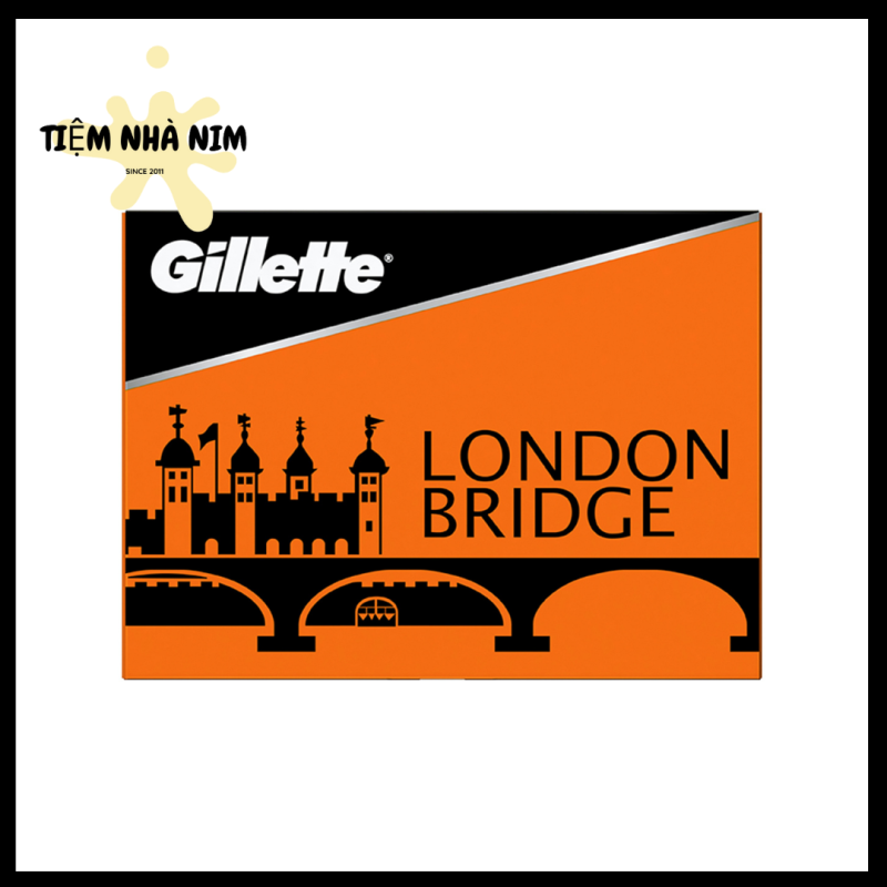Lưỡi lam Gillette London Bridge /Cam/ siêu béng - (hộp 10 lưỡi) nhập khẩu