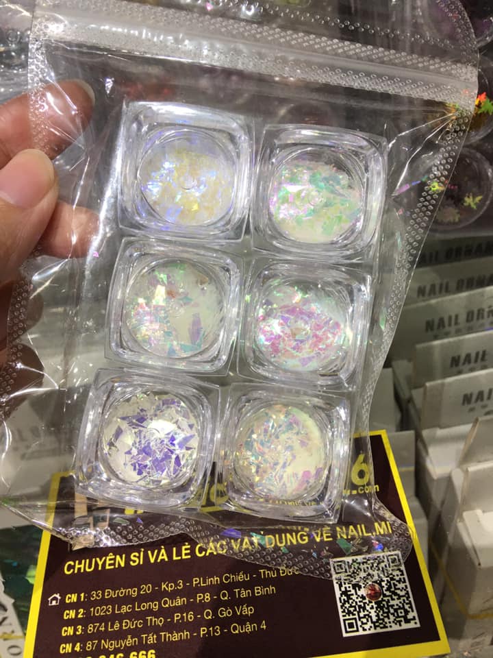 Set xà cừ giấy ánh trắng 6 hũ