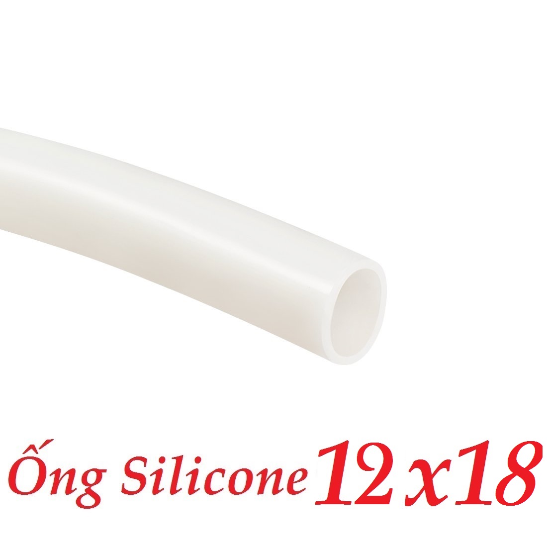 Ống silicone 12*18mm , trắng, chịu nhiệt, dầu, hóa chất