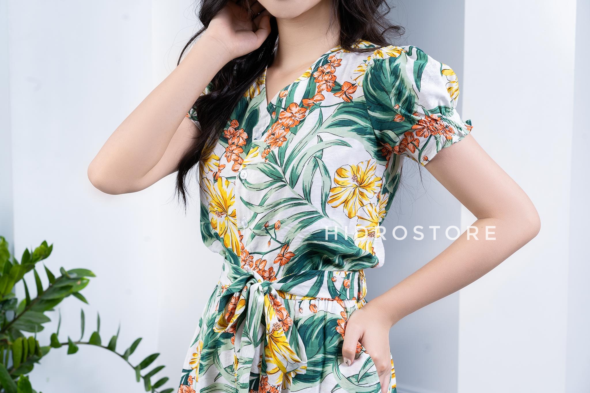 Jumpsuit đũi họa tiết hoa lá chất đẹp