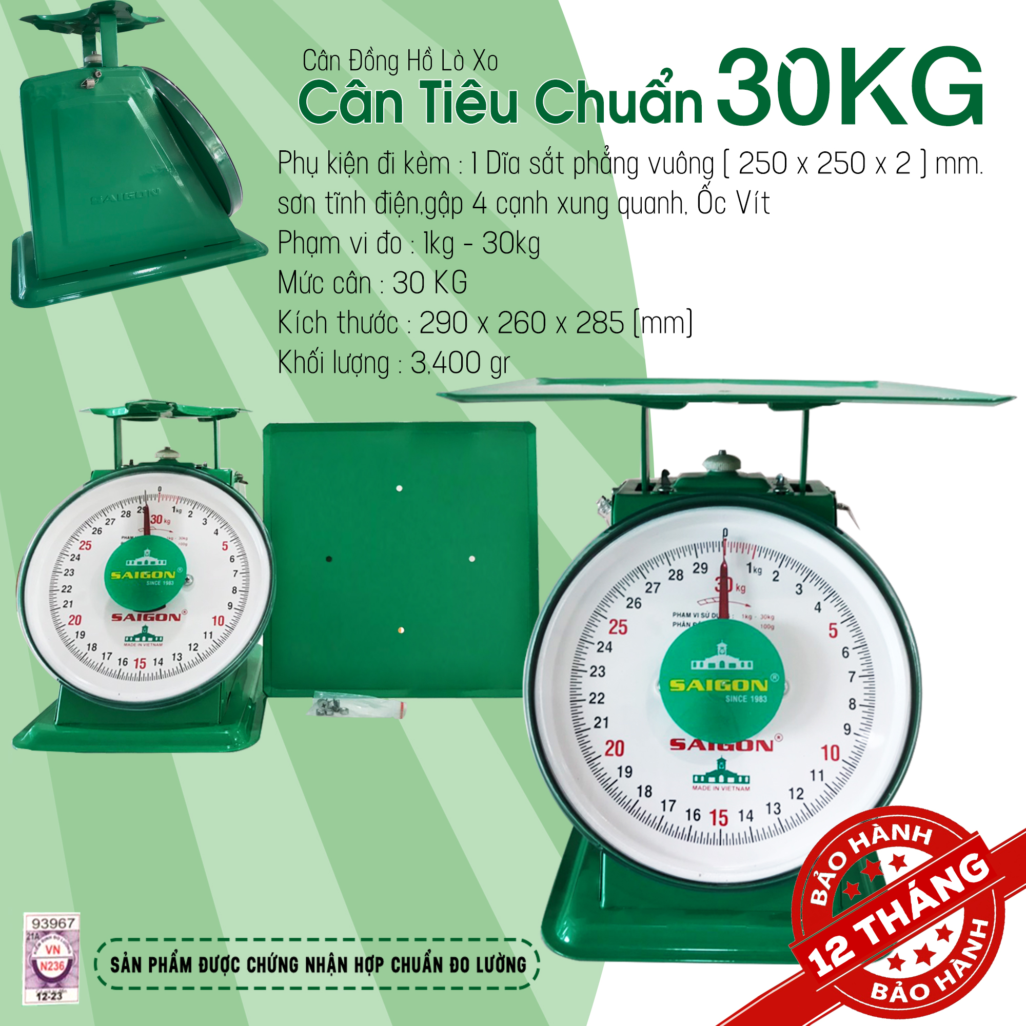 Cân 30 kg bảo hành 12 tháng