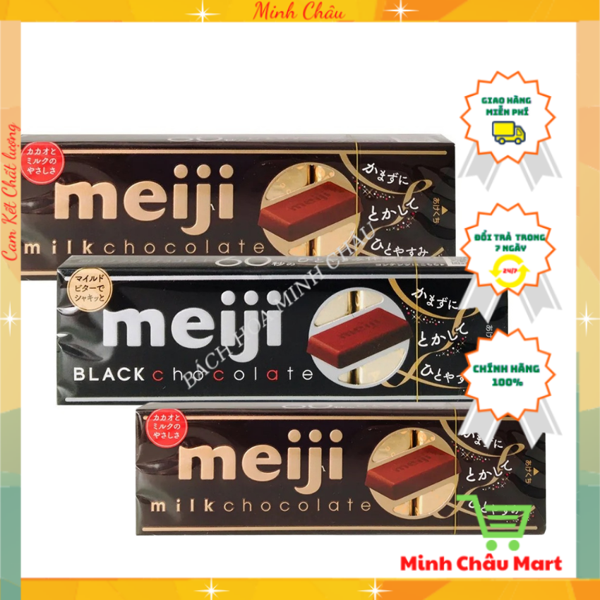 Kẹo Socola Meiji Chocolate Đen, Sữa Thanh 41g