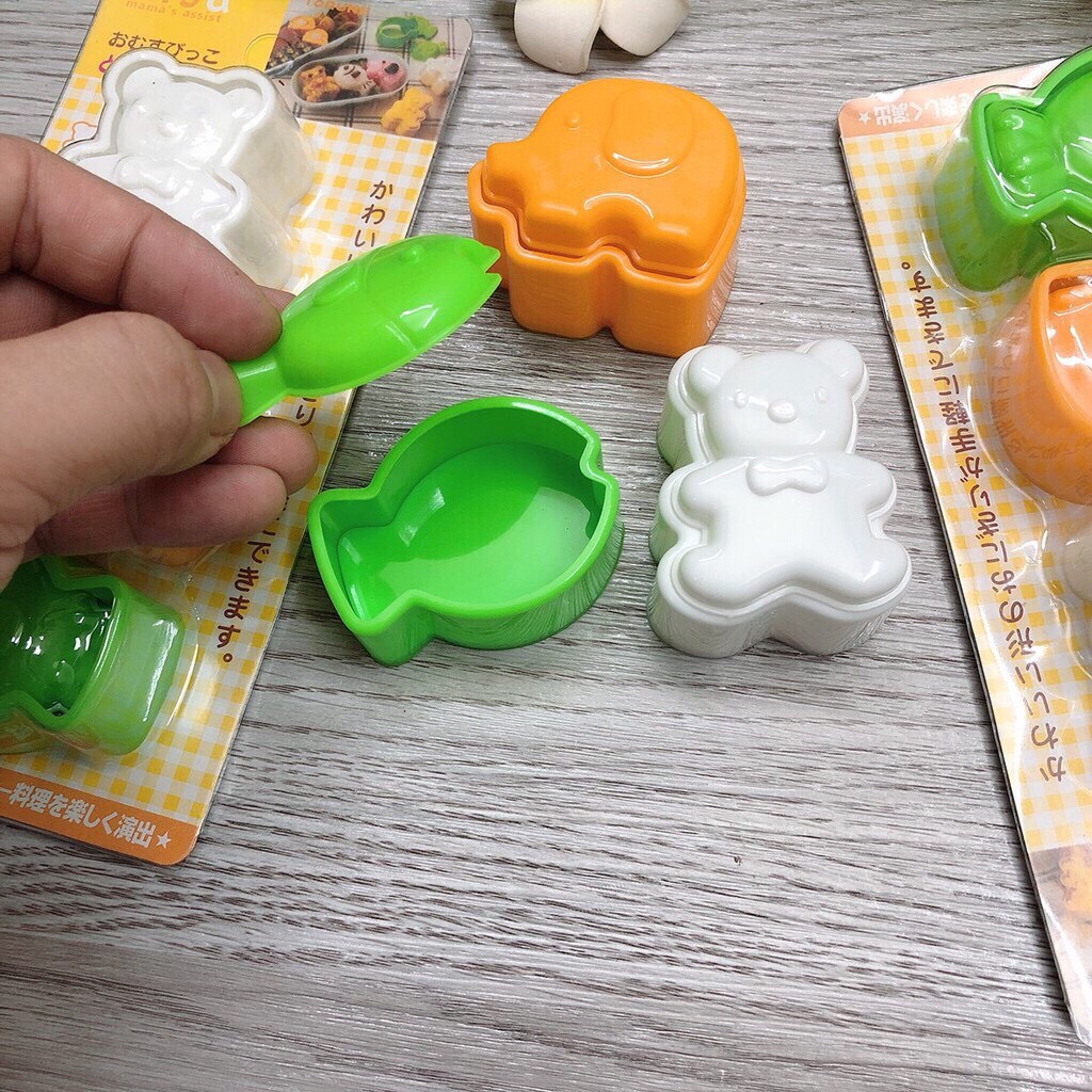 Set 3 khuôn cơm ăn dặm cho bé hình Thú cho bé