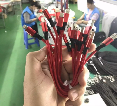 Dây cáp sạc nhanh iphone, androi bọc dù chống đứt 25cm