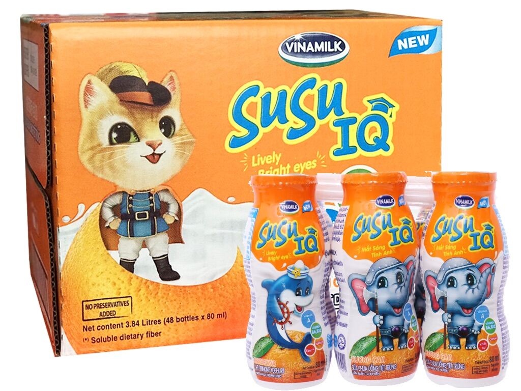 [Hoàn tiền 12%] Sữa Chua Uống Vinamilk Susu chai 80ml ( Thùng 48 chai )