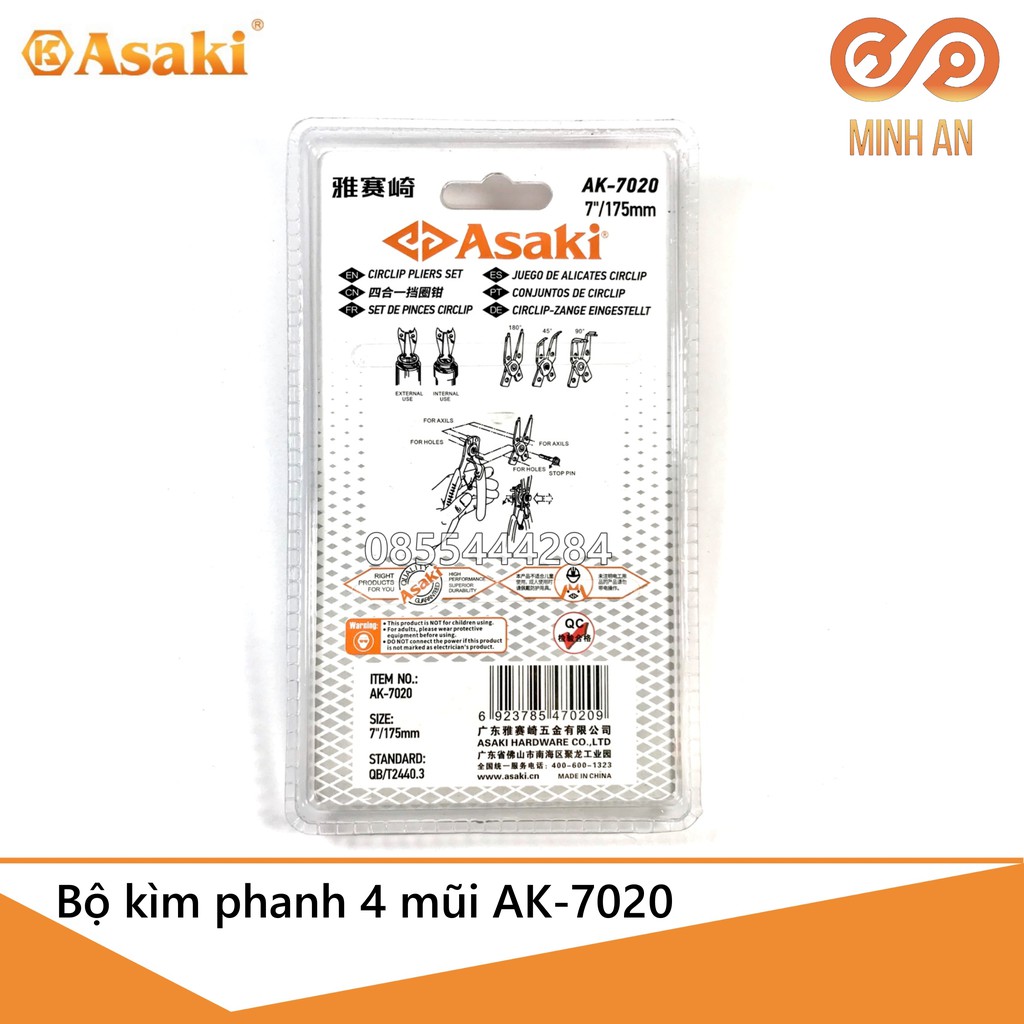 Kìm Mở Phe 7" [4 In 1] Asaki Ak-7020