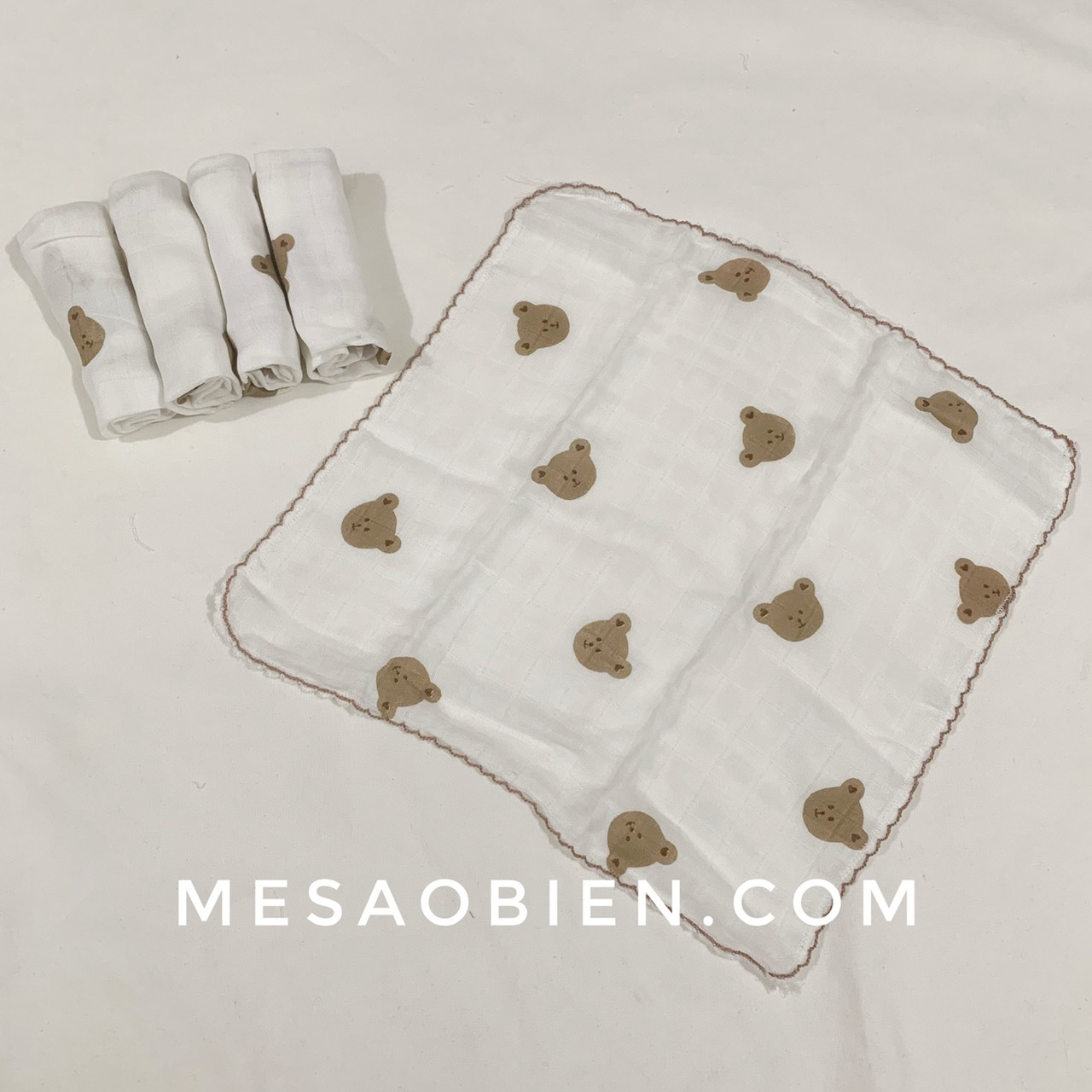 Box of 3 Molli 6-Layer Milk Towels, Size 27X27Cm