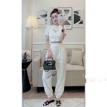 [HCM]SÉT BỘ ÁO CROPTOP QUẦN ỐNG BO CỰC XINH