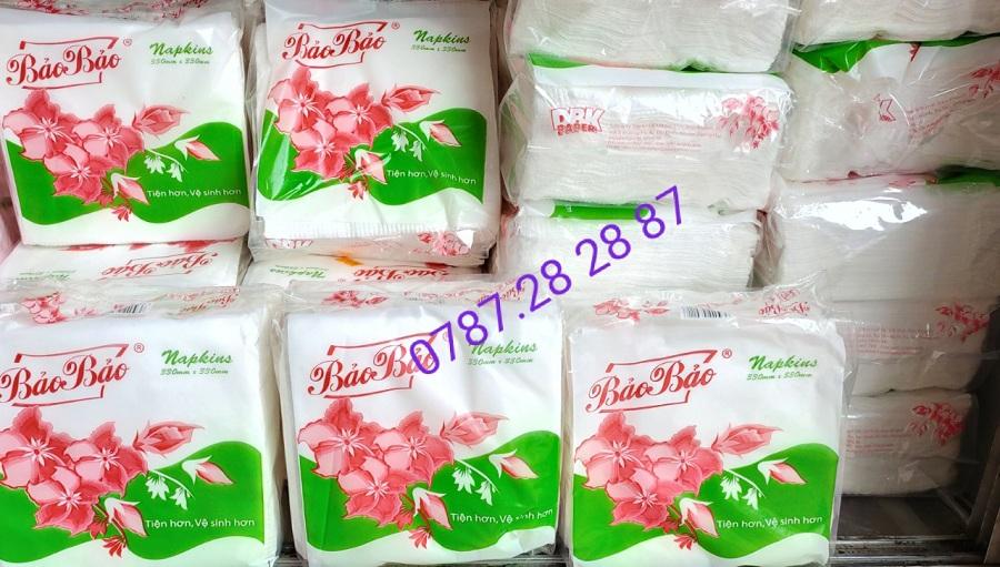 Combo 5 Bịch Khăn giấy ăn / Giấy vuông Bảo Bảo - VPP Làn Gió Mới