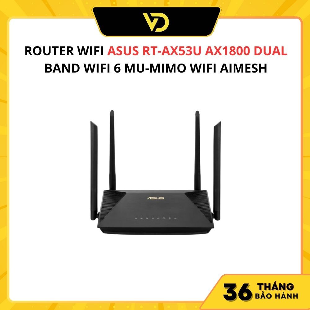 Router wifi asus rt-ax53u ax1800 dual band wifi 6 mu-mimo wifi aimesh