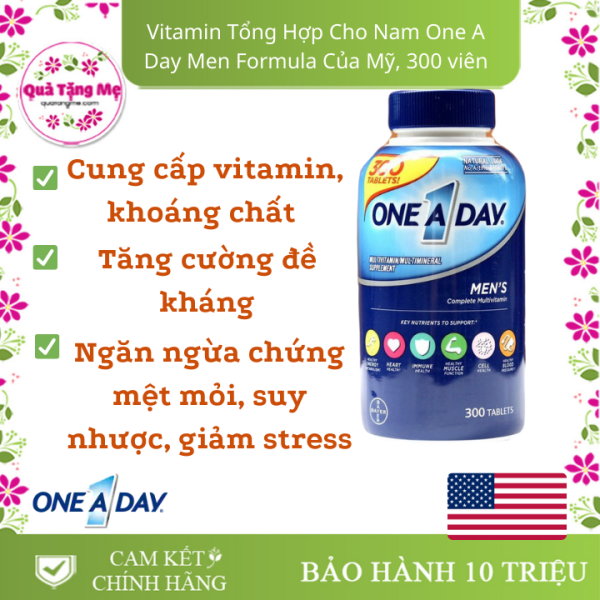 [HCM]] Vitamin Tổng Hợp Cho Nam Giới One A Day Mens Health Formula Multivitamin 300 Viên nhập khẩu