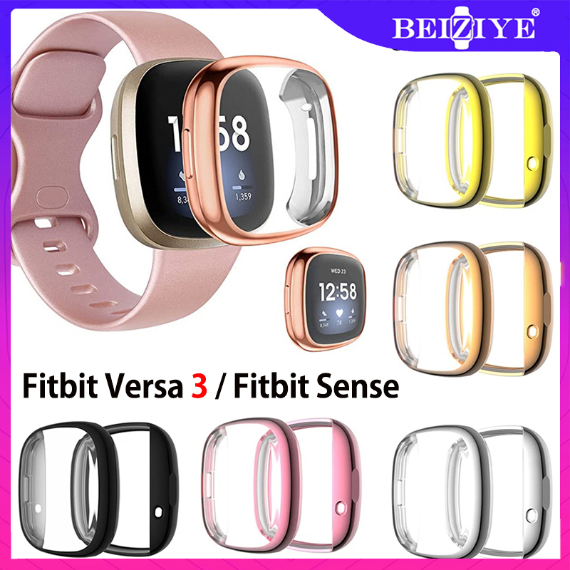 Ốp lưng Tpu mềm Fitbit Sense Bảo vệ toàn màn hình Ốp lưng đồng hồ thông minh Fitbit Versa 3 Mạ vỏ