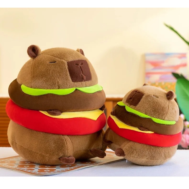 Gấu Bông Capybara bánh mì Hamburger chuột lang nước Mô Mô Home