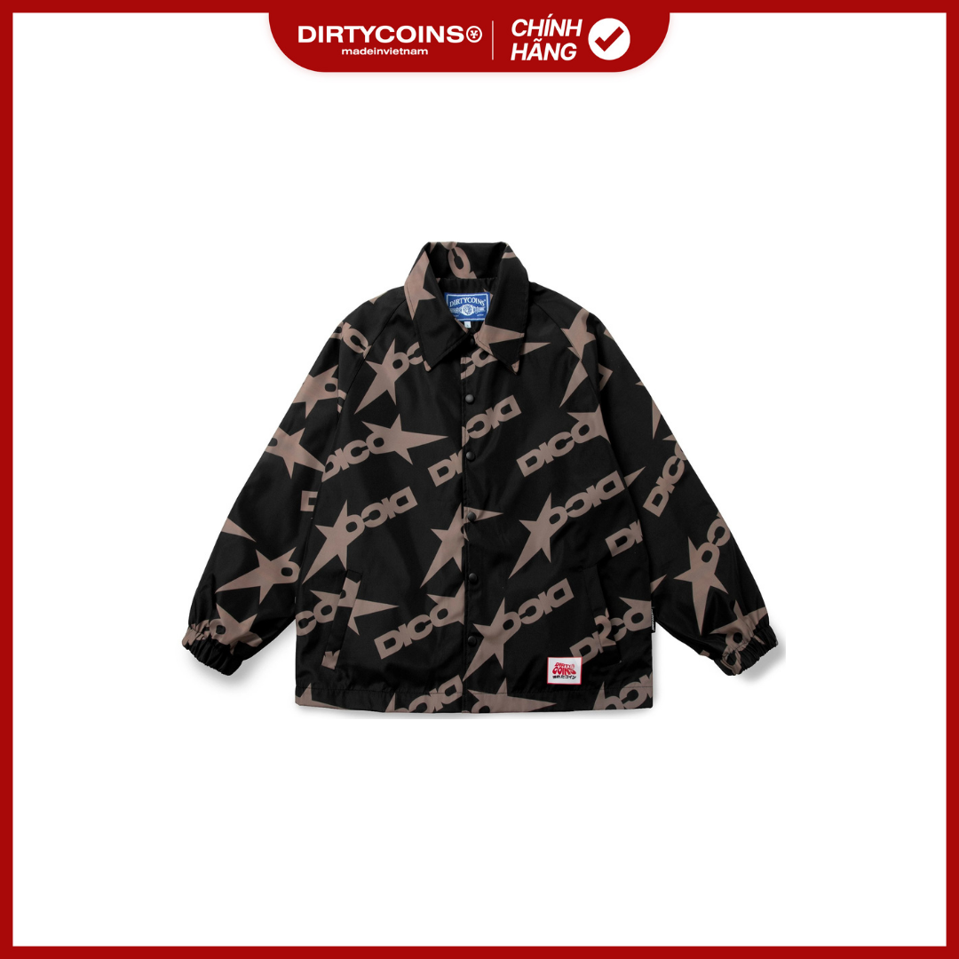Áo Khoác Dico Star Pattern Coach Jacket - Black