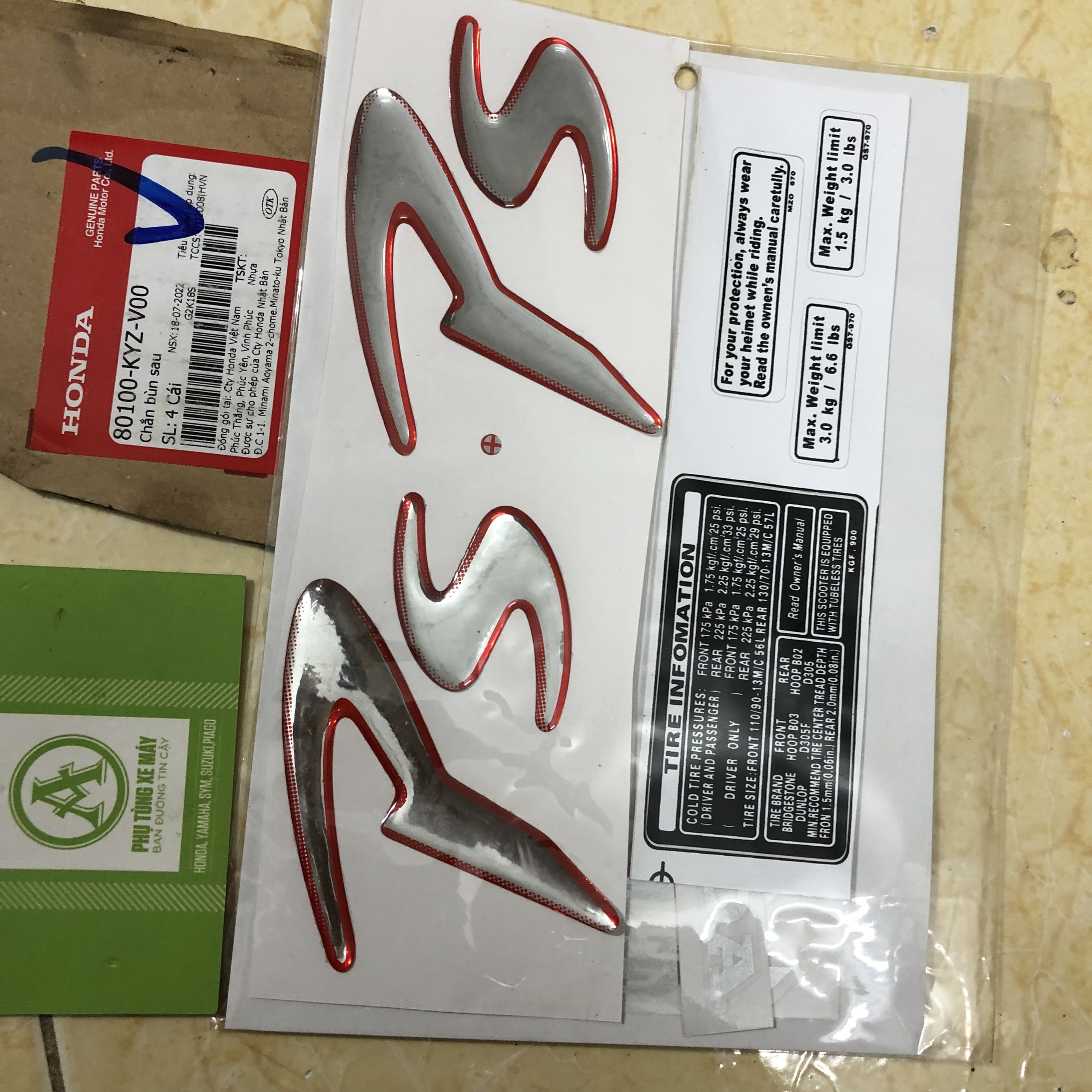 Bộ tem xe honda PS 150 viền đỏ