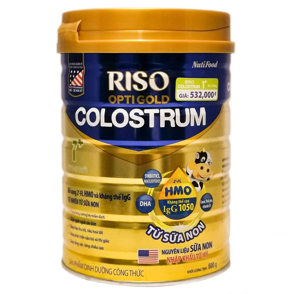 [Hoàn tiền 12%] Sữa Non Riso Opti Gold Colostrum 1+ Lon 800g